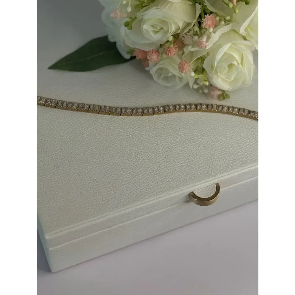 Charming 925 Sterling Silver Gold Plated Bracelet Length 8 Inch